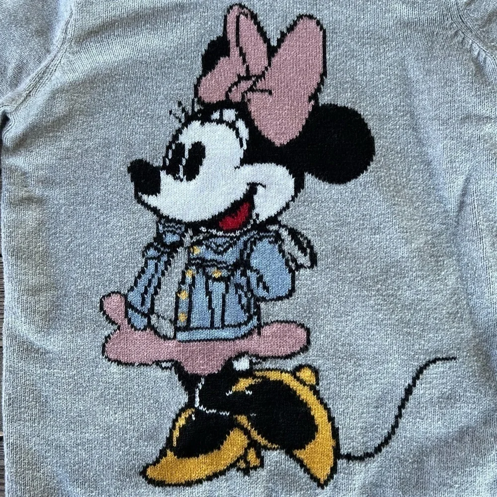 Baby Gap x Disney Minnie Mouse Hooded Knit Sweater Size 4 GUC Disneyland Mickey